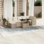 Set de sofás de jardín y cojines 8 piezas ratán sintético beige by , Garden sets - Ref: Foro24-3267428, Price: 569,00 €, Disc...