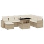 Set de sofás de jardín 9 pzas con cojines ratán sintético beige by , Garden sets - Ref: Foro24-3267468, Price: 603,29 €, Disc...