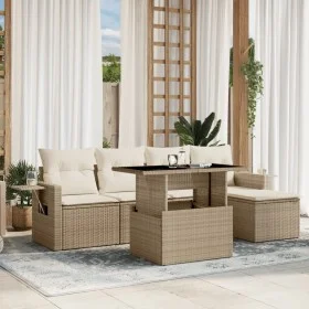 Juego de sofás jardín con cojines 6 pzas ratán sintético beige by , Garden sets - Ref: Foro24-3267868, Price: 434,46 €, Disco...
