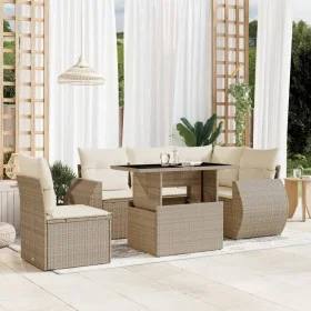 Juego de sofás jardín con cojines 6 pzas ratán sintético beige by , Garden sets - Ref: Foro24-3268538, Price: 531,63 €, Disco...