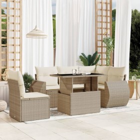 Juego de sofás jardín con cojines 6 pzas ratán sintético beige by , Garden sets - Ref: Foro24-3268538, Price: 483,47 €, Disco...