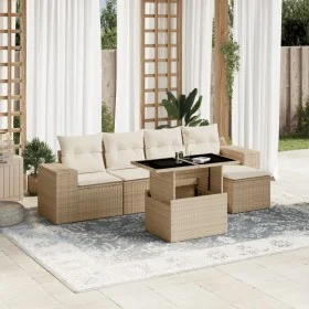Juego de sofás jardín con cojines 6 pzas ratán sintético beige von , Gartensets - Ref: Foro24-3269128, Preis: 444,51 €, Rabat...