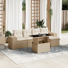 Juego de sofás jardín con cojines 6 pzas ratán sintético beige von , Gartensets - Ref: Foro24-3269128, Preis: 428,28 €, Rabat...