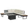 Set de sofás jardín 2 pzas con cojines ratán PE y vidrio negro de , Conjuntos de jardín - Ref: Foro24-3277494, Precio: 362,30...