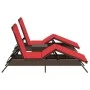 Tumbonas con mesita 2 unidades ratán sintético marrón de , Tumbonas - Ref: Foro24-4002717, Precio: 312,86 €, Descuento: %