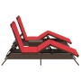 Tumbonas con mesita 2 unidades ratán sintético marrón de , Tumbonas - Ref: Foro24-4002717, Precio: 318,86 €, Descuento: %