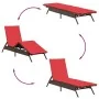 Tumbonas con mesita 2 unidades ratán sintético marrón de , Tumbonas - Ref: Foro24-4002717, Precio: 312,86 €, Descuento: %