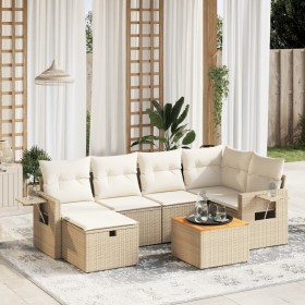 Set sofás de jardín 7 piezas y cojines ratán sintético beige by , Garden sets - Ref: Foro24-3264950, Price: 456,98 €, Discoun...