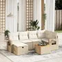 Set sofás de jardín 7 piezas y cojines ratán sintético beige de , Conjuntos de jardín - Ref: Foro24-3264950, Precio: 491,48 €...