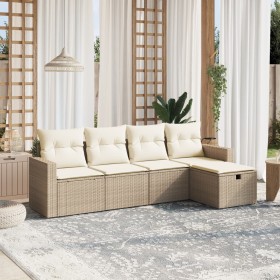 Juego de sofás jardín con cojines 5 pzas ratán sintético beige von , Gartensets - Ref: Foro24-3263464, Preis: 323,88 €, Rabat...