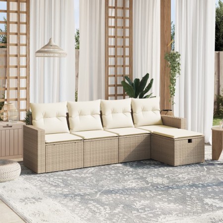 Juego de sofás jardín con cojines 5 pzas ratán sintético beige by , Garden sets - Ref: Foro24-3263464, Price: 323,88 €, Disco...