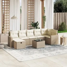 Juego de sofás de jardín con cojines beige 8 pzas ratán PE by , Garden sets - Ref: Foro24-3263514, Price: 536,54 €, Discount: %