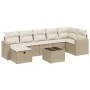 Juego de sofás de jardín con cojines beige 8 pzas ratán PE by , Garden sets - Ref: Foro24-3263514, Price: 536,54 €, Discount: %
