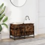 Caja de almacenaje con tapa madera roble ahumado 80x40x51,5 cm von , Aufbewahrungskörbe - Ref: Foro24-848801, Preis: 68,85 €,...