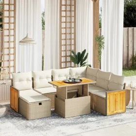 Juego de sofás de jardín con cojines beige 8 pzas ratán PE von , Gartensets - Ref: Foro24-3276264, Preis: 574,36 €, Rabatt: %