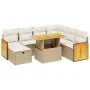 Juego de sofás de jardín con cojines beige 8 pzas ratán PE by , Garden sets - Ref: Foro24-3276264, Price: 574,36 €, Discount: %