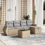 Juego de sofás jardín con cojines beige mezcla 6 pzas ratán PE by , Garden sets - Ref: Foro24-3264095, Price: 381,40 €, Disco...