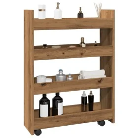Carro de almacenaje estrecho 4 niveles madera roble artisian by , Kitchen and dining carts - Ref: Foro24-855267, Price: 60,12...