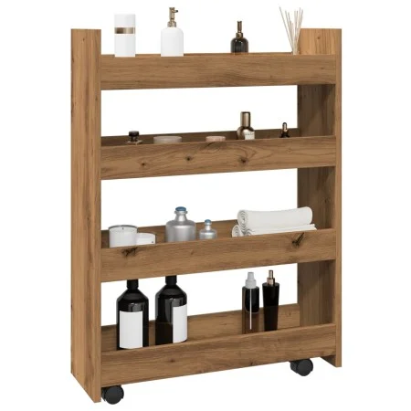 Carro de almacenaje estrecho 4 niveles madera roble artisian by , Kitchen and dining carts - Ref: Foro24-855267, Price: 60,12...
