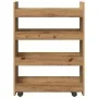 Carro de almacenaje estrecho 4 niveles madera roble artisian by , Kitchen and dining carts - Ref: Foro24-855267, Price: 60,12...