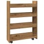 Carro de almacenaje estrecho 4 niveles madera roble artisian by , Kitchen and dining carts - Ref: Foro24-855267, Price: 60,12...