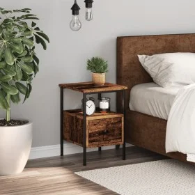 Mesita de noche madera de ingeniería envejecida 34x36x50 cm by , Nightstands - Ref: Foro24-857262, Price: 39,48 €, Discount: %