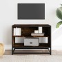 Mueble TV metal y madera ingeniería roble humo 61x40x46 cm de , Muebles TV - Ref: Foro24-848881, Precio: 43,67 €, Descuento: %