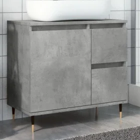 Armario de baño madera contrachapada gris hormigón 65x33x60 cm by , bathroom vanities - Ref: Foro24-857222, Price: 67,66 €, D...