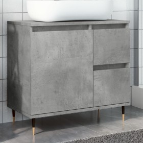 Armario de baño madera contrachapada gris hormigón 65x33x60 cm de , Tocadores de baño - Ref: Foro24-857222, Precio: 68,74 €, ...