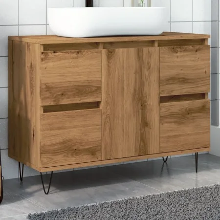 Mueble de baño madera de ingeniería roble artisan 80x33x60 cm de , Muebles de baño - Ref: Foro24-857236, Precio: 126,12 €, De...
