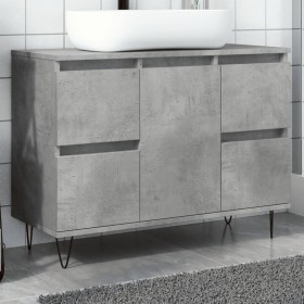 Mueble de baño madera de ingeniería gris hormigón 80x33x60 cm de , Muebles de baño - Ref: Foro24-857234, Precio: 91,49 €, Des...