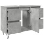 Mueble de baño madera de ingeniería gris hormigón 80x33x60 cm von , Badezimmermöbel - Ref: Foro24-857234, Preis: 91,49 €, Rab...