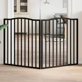 Puerta para perros plegable 2 paneles madera álamo negra 160 cm by , Dog kennels and fences - Ref: Foro24-352226, Price: 52,2...