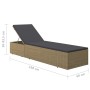 Brown and Dark Gray Synthetic Rattan Lounger by vidaXL, Loungers - Ref: Foro24-310146, Price: 159,96 €, Discount: %