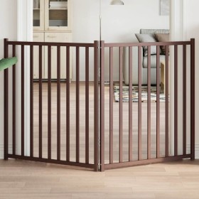 Puerta de perros plegable 2 paneles madera abeto marrón 160 cm von , Hundehütten und Zäune - Ref: Foro24-352298, Preis: 54,38...