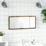 Espejo de baño LED madera ingeniería roble ahumado 100x8,5x37cm de , Tocadores de baño - Ref: Foro24-856272, Precio: 62,39 €,...