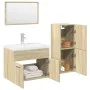 Set de muebles de baño 3 pzas madera contrachapada roble Sonoma by , Bathroom furniture - Ref: Foro24-3324996, Price: 98,94 €...