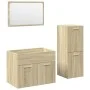 Set de muebles de baño 3 pzas madera contrachapada roble Sonoma by , Bathroom furniture - Ref: Foro24-3324996, Price: 98,94 €...