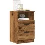 Mesita de noche madera de ingeniería envejecida 40x36x65 cm de , Taquillas y armarios de almacenamiento - Ref: Foro24-856844,...