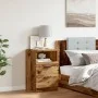 Mesita de noche madera de ingeniería envejecida 40x36x65 cm de , Taquillas y armarios de almacenamiento - Ref: Foro24-856844,...