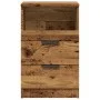 Mesita de noche madera de ingeniería envejecida 40x36x65 cm de , Taquillas y armarios de almacenamiento - Ref: Foro24-856844,...