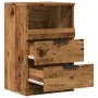 Mesita de noche madera de ingeniería envejecida 40x36x65 cm de , Taquillas y armarios de almacenamiento - Ref: Foro24-856844,...