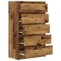 Cajonera de madera de ingeniería envejecida 60x36x103 cm de , Aparadores - Ref: Foro24-855996, Precio: 110,01 €, Descuento: %