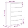 Cajonera de madera de ingeniería envejecida 60x36x103 cm de , Aparadores - Ref: Foro24-855996, Precio: 114,54 €, Descuento: %