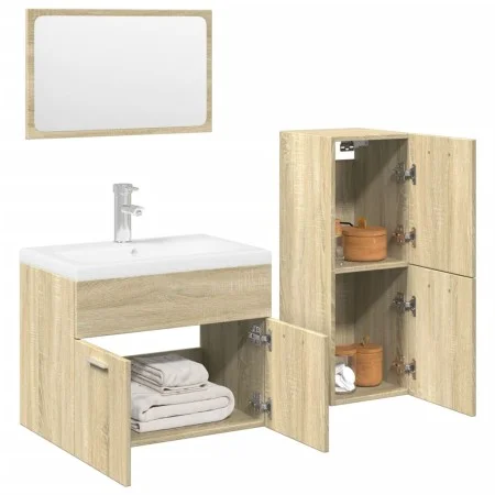 Juego de muebles de baño 4 pzas contrachapada roble Sonoma by , Bathroom furniture - Ref: Foro24-3325008, Price: 201,76 €, Di...