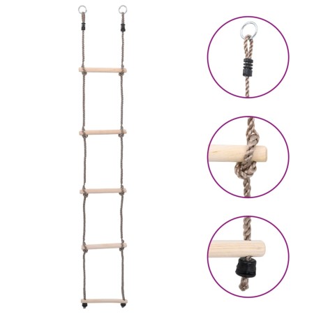 5-stufige Leiter aus massivem Kiefernholz 210 cm von vidaXL, Baby-Aktivitätsspielzeug - Ref: Foro24-93150, Preis: 21,14 €, Ra...