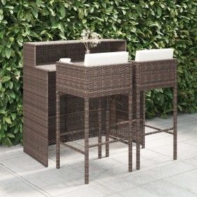 3-piece garden bar set and brown synthetic rattan cushions by vidaXL, Garden sets - Ref: Foro24-3094806, Price: 354,48 €, Dis...