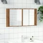 Armario y espejo LED madera ingeniería roble artisan 90x12x45cm de , Tocadores de baño - Ref: Foro24-856285, Precio: 69,94 €,...