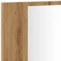 Armario y espejo LED madera ingeniería roble artisan 90x12x45cm de , Tocadores de baño - Ref: Foro24-856285, Precio: 69,94 €,...