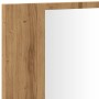 Armario y espejo LED madera ingeniería roble artisan 90x12x45cm von , Badezimmerwaschtische - Ref: Foro24-856285, Preis: 71,0...